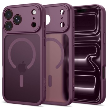 TECH-PROTECT BASICMAG MagSafe кейс за iPhone 17 Pro Max / 18 Pro Max (мат тъмна череша)