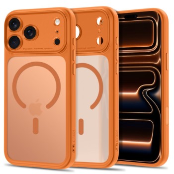 TECH-PROTECT MagPeak MagSafe CC кейс за iPhone 17 Pro / 18 Pro (Matte Cosmic Orange)