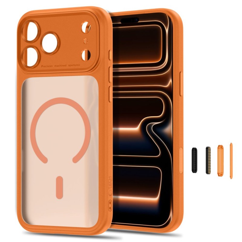 TECH-PROTECT MagPeak MagSafe CC кейс за iPhone 17 Pro / 18 Pro (Matte Cosmic Orange) TECH-PROTECT MagPeak MagSafe CC кейс за iPhone 17 Pro / 18 Pro (Matte Cosmic Orange)
