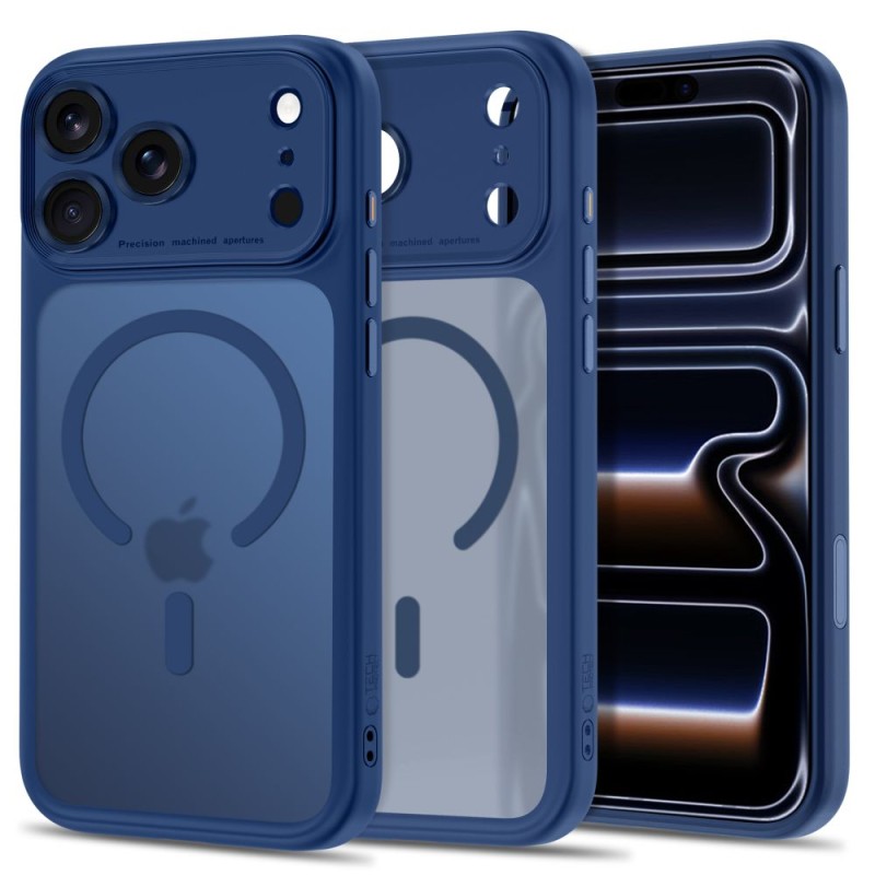 Tech-Protect MagPeak MagSafe CC кейс за iPhone 17 Pro Max / 18 Pro Max, матов Deep Blue