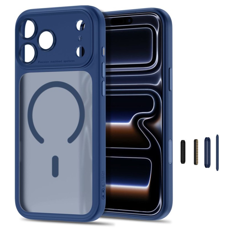 Tech-Protect MagPeak MagSafe CC кейс за iPhone 17 Pro Max / 18 Pro Max, матов Deep Blue