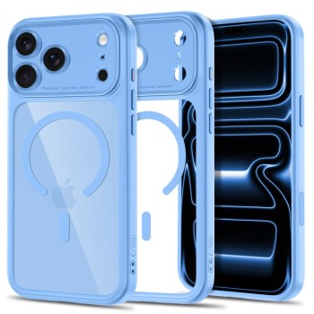 TECH-PROTECT MagPeak MagSafe CC кейс за iPhone 17 Pro / 18 Pro Light Blue/Clear