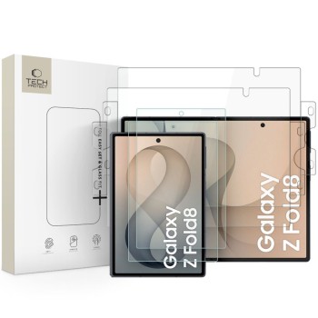 Tech-Protect Easy Set Foil & Glass Fit+ 4in1 (2x фолио + 2x закалено стъкло) за Samsung Galaxy Z Fold 8 Clear