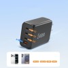 TECH-PROTECT NC240W-GAN мрежово зарядно 4-портово 240W, PD, QC3.0 (черно) - TECH-PROTECT NC240W-GAN мрежово зарядно 4-портово 240W, PD, QC3.0 (черно) - 5906302352364