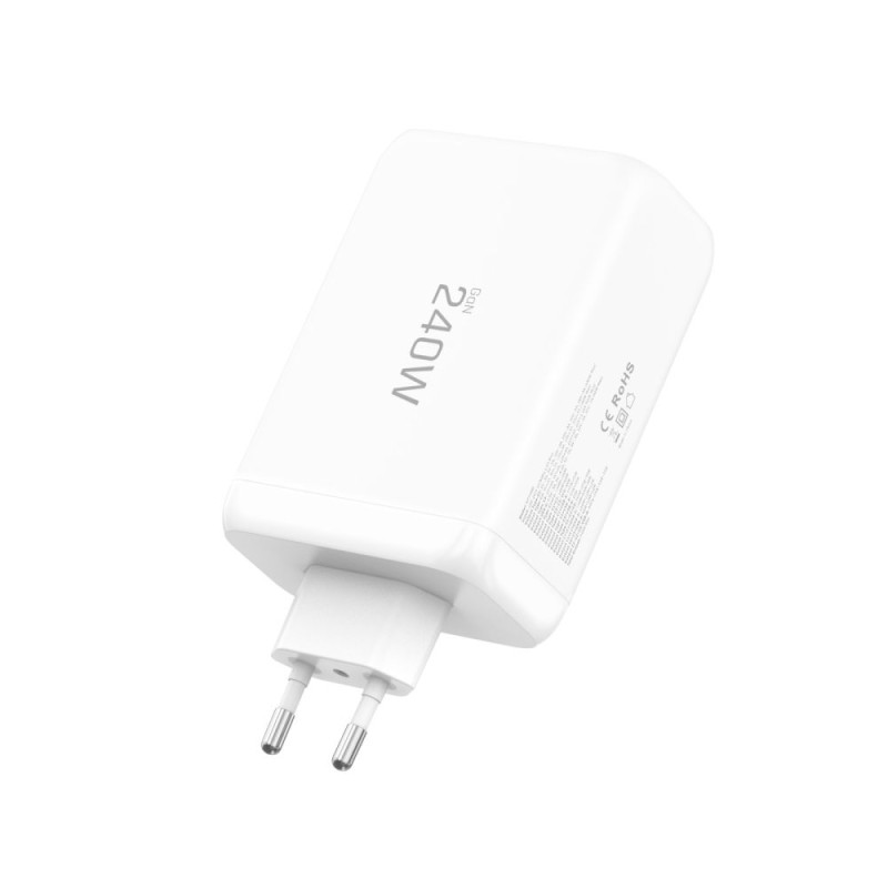Tech-Protect NC240W-GAN Мрежово зарядно 4-порт PD 240W / QC3.0 (бяло) - Tech-Protect NC240W-GAN Мрежово зарядно 4-порт PD 240W / QC3.0 (бяло) - 5906302352371
