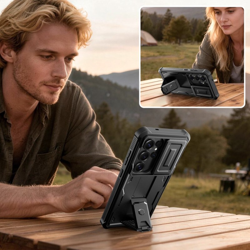 TECH-PROTECT KEVLAR CAM+ 2-SET кейс с броня за Samsung Galaxy S26 Ultra BLACK (2 части) - TECH-PROTECT KEVLAR CAM+ 2-SET кейс с броня за Samsung Galaxy S26 Ultra BLACK (2 части) - 5906302352418