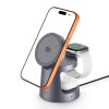 Tech-Protect A48 3в1 магнитна MagSafe безжична зарядна станция 25W, Qi2.2, тъмносив - Tech-Protect A48 3в1 магнитна MagSafe безжична зарядна станция 25W, Qi2.2, тъмносив - 5906302352531