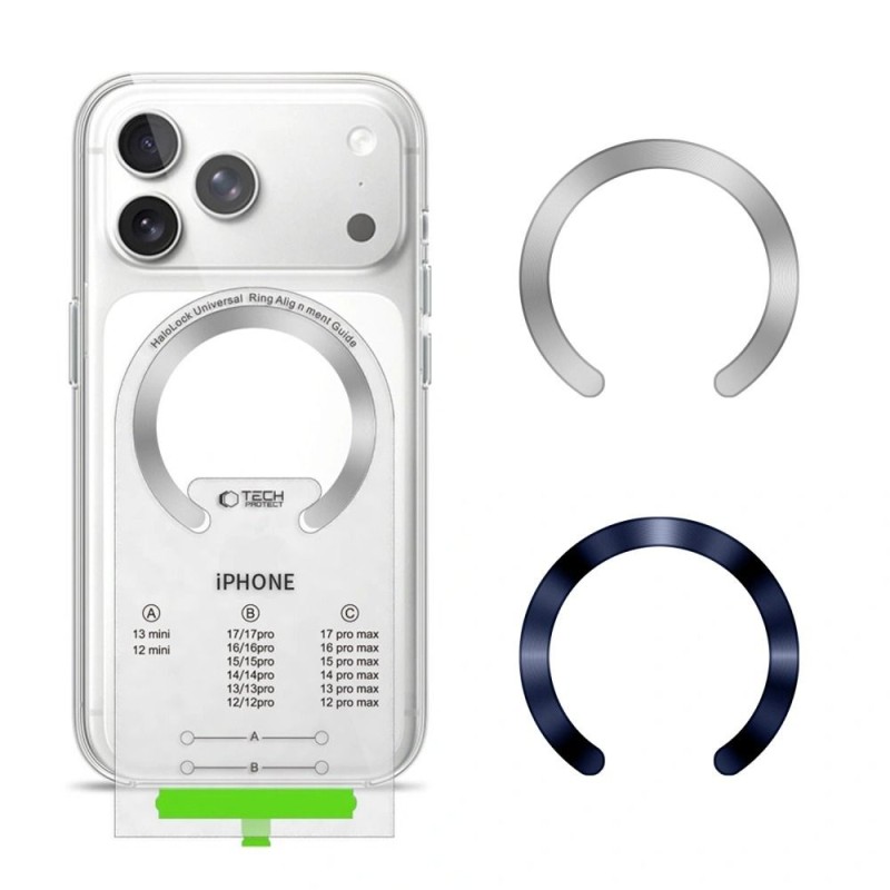 Tech-Protect MMP-210 Магнитен MagSafe пръстен 2 броя Deep Blue & Silver - Tech-Protect MMP-210 Магнитен MagSafe пръстен 2 броя Deep Blue & Silver - 5906302352555