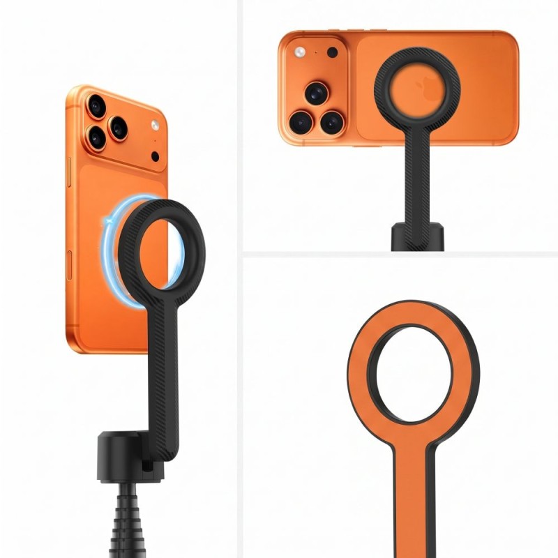 Tech-Protect L10S MagSafe Bluetooth selfie stick статив черно/оранжев - Tech-Protect L10S MagSafe Bluetooth selfie stick статив черно/оранжев - 5906302352807