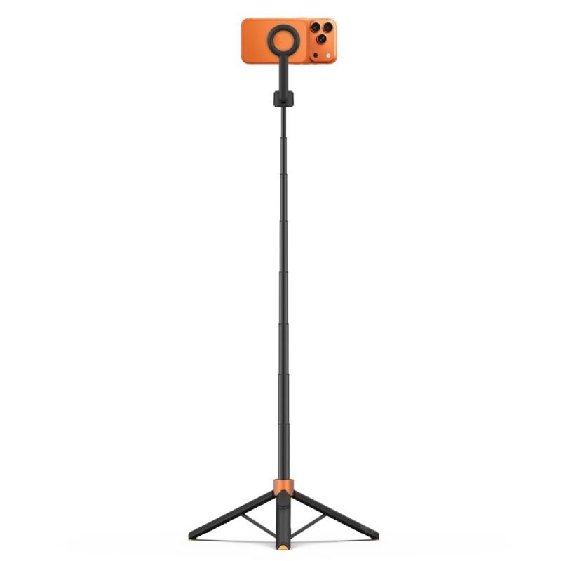 Tech-Protect L10S MagSafe Bluetooth selfie stick статив черно/оранжев - Tech-Protect L10S MagSafe Bluetooth selfie stick статив черно/оранжев - 5906302352807