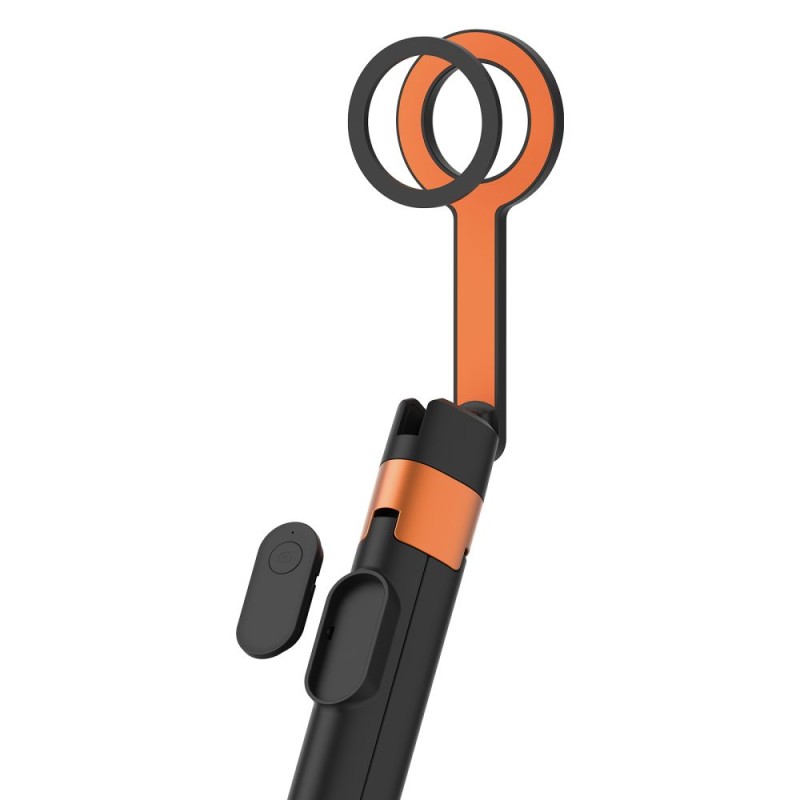Tech-Protect L10S MagSafe Bluetooth selfie stick статив черно/оранжев - Tech-Protect L10S MagSafe Bluetooth selfie stick статив черно/оранжев - 5906302352807