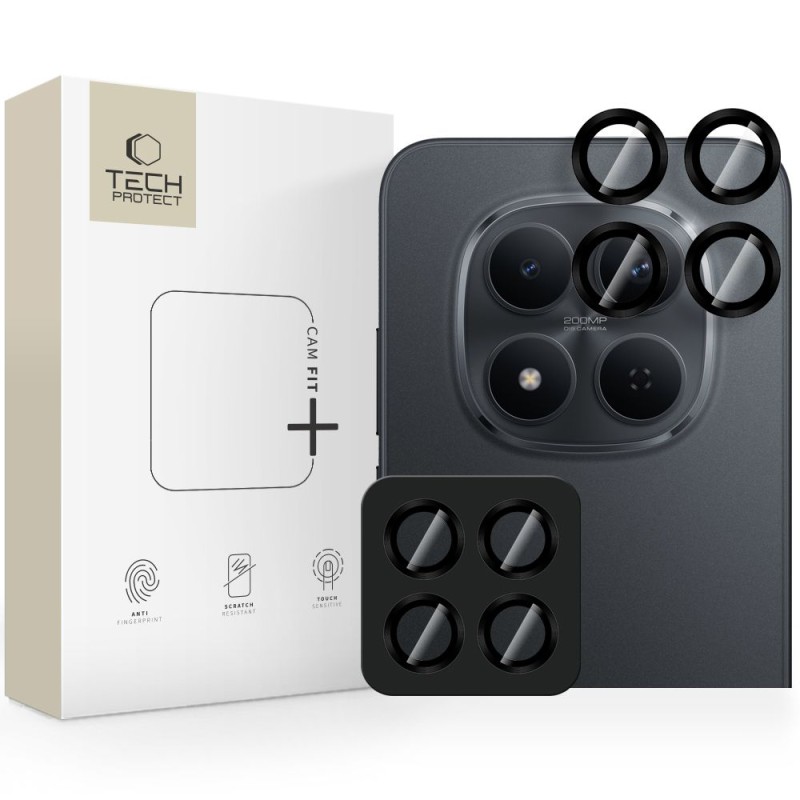 Tech-Protect Camring Fit+ предпазител за камера за Xiaomi Poco M8 Pro / Redmi Note 15 Pro 5G / Note 15 Pro+ Plus 5G (черен) - 5906302352845