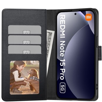 TECH-PROTECT Wallet за Xiaomi Redmi Note 15 Pro 5G, матова черна TECH-PROTECT Wallet за Xiaomi Redmi Note 15 Pro 5G, матова черна