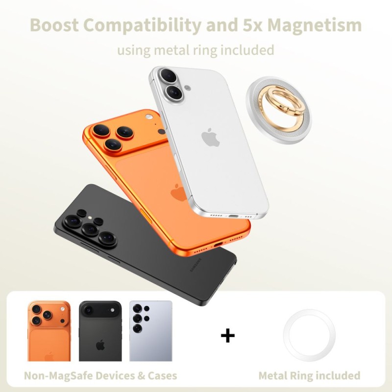 Tech-Protect MMR700 Lamano магнитен MagSafe държач за телефон Titanium/Gold - Tech-Protect MMR700 Lamano магнитен MagSafe държач за телефон Titanium/Gold - 5906302353095