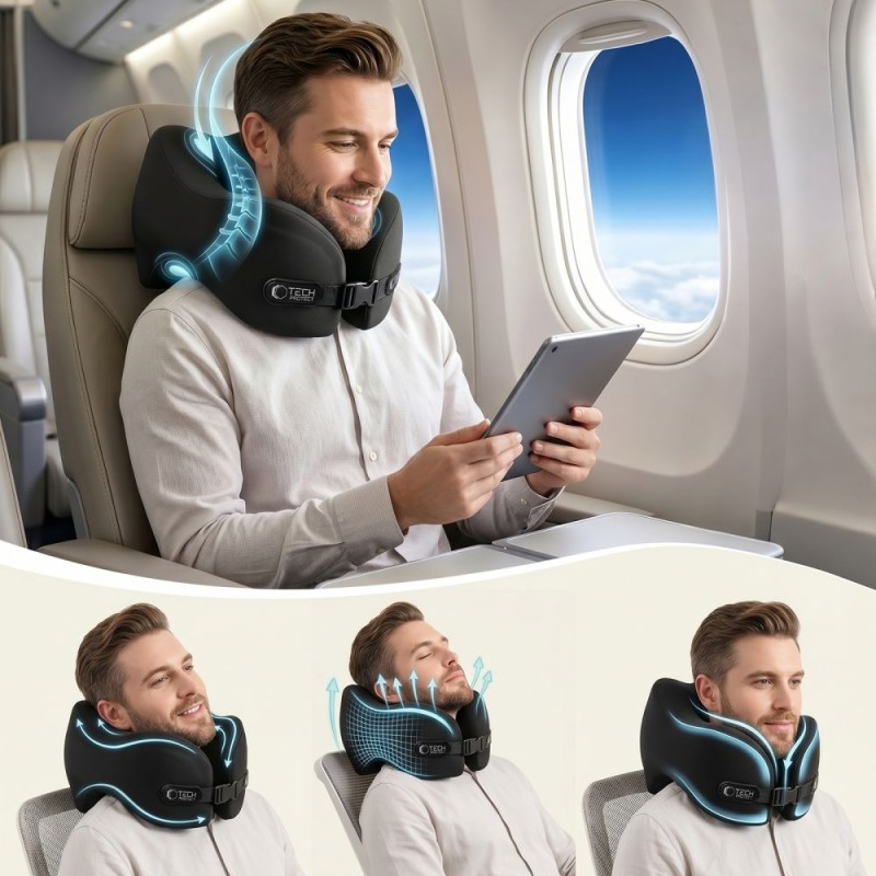 TECH-PROTECT COMFORTREST възглавница за пътуване за врат BLACK - TECH-PROTECT COMFORTREST възглавница за пътуване за врат BLACK - 5906302353118