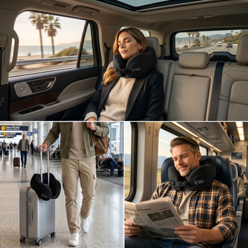 TECH-PROTECT COMFORTREST възглавница за пътуване за врат BLACK - TECH-PROTECT COMFORTREST възглавница за пътуване за врат BLACK - 5906302353118