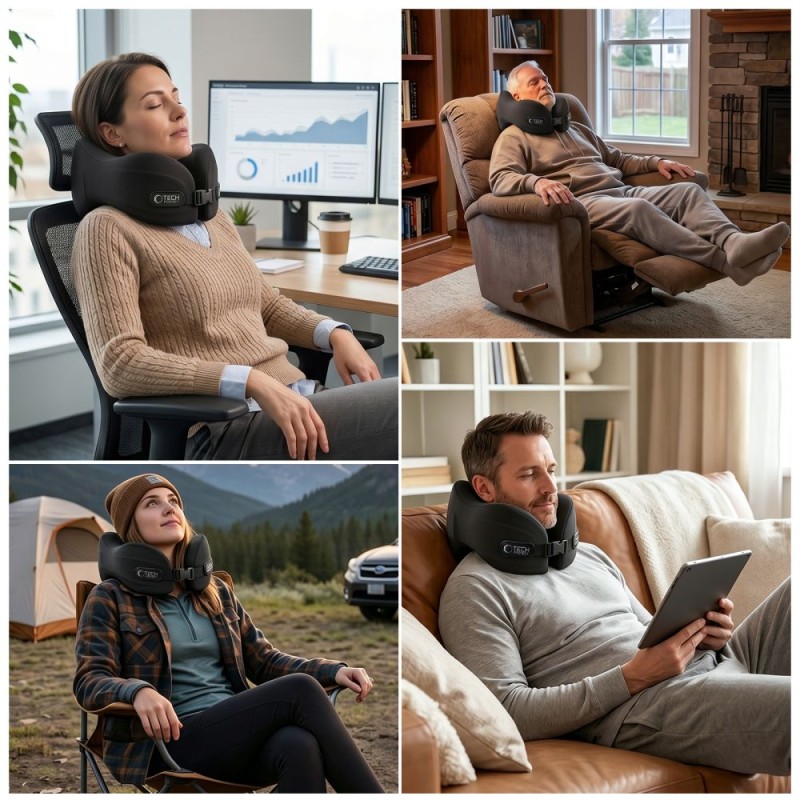 TECH-PROTECT COMFORTREST възглавница за пътуване за врат BLACK - TECH-PROTECT COMFORTREST възглавница за пътуване за врат BLACK - 5906302353118