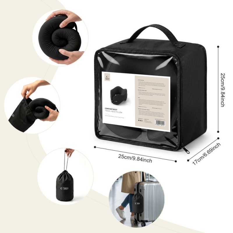 TECH-PROTECT COMFORTREST възглавница за пътуване за врат BLACK - TECH-PROTECT COMFORTREST възглавница за пътуване за врат BLACK - 5906302353118