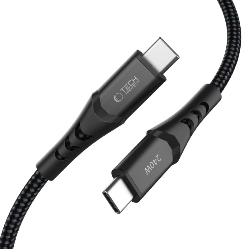 TECH-PROTECT UB11T ULTRABOOST USB-C кабел PD 240W / QC3.0, 100 см, черен - 5906302353125