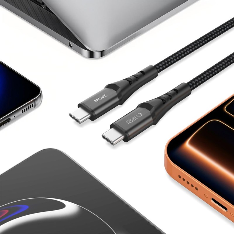 TECH-PROTECT UB11T ULTRABOOST USB-C кабел PD 240W / QC3.0, 100 см, черен - 5906302353125