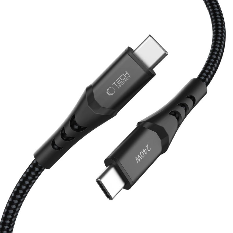 TECH-PROTECT UB11T ULTRABOOST USB-C кабел PD 240W / QC3.0, 200 см, черен - 5906302353132