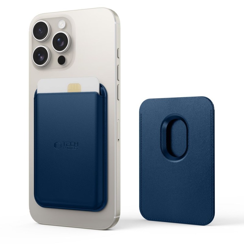 Tech-Protect CH01 MagWallet MagSafe универсален магнитен държач за карти Navy Blue - Tech-Protect CH01 MagWallet MagSafe универсален магнитен държач за карти Navy Blue - 5906302360109