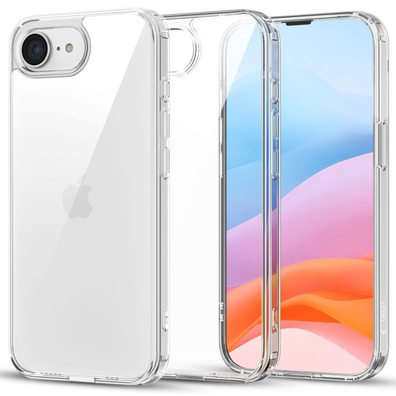 TECH-PROTECT FlexAir Hybrid Case за iPhone 16E / 17E, прозрачен (CLEAR) - TECH-PROTECT FlexAir Hybrid Case за iPhone 16E / 17E, прозрачен (CLEAR) - 5906302360185