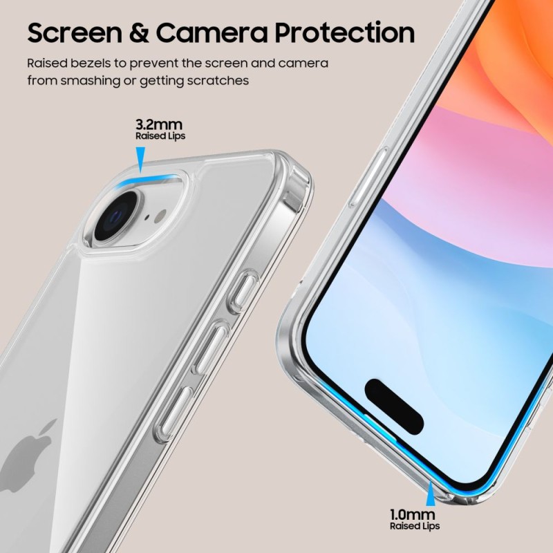 TECH-PROTECT FlexAir Hybrid Case за iPhone 16E / 17E, прозрачен (CLEAR) - TECH-PROTECT FlexAir Hybrid Case за iPhone 16E / 17E, прозрачен (CLEAR) - 5906302360185