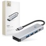 Tech-Protect HB01 HUB адаптер 5в1 Type-C + USB 3.0 + HDMI 4K/60Hz + PD100W, space grey