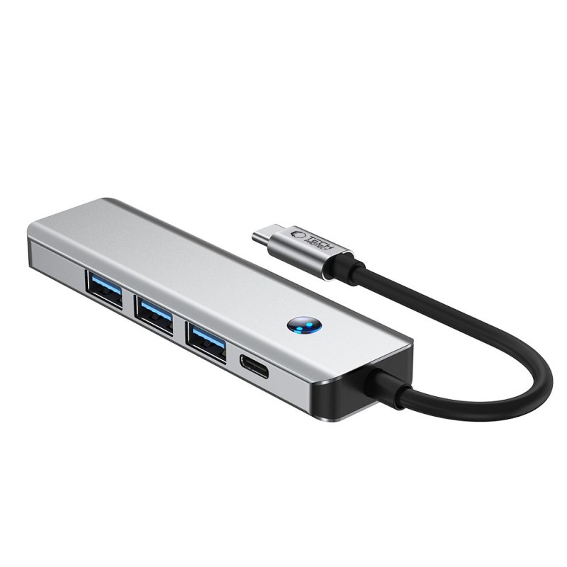 Tech-Protect HB01 HUB адаптер 5в1 Type-C + USB 3.0 + HDMI 4K/60Hz + PD100W, space grey - Tech-Protect HB01 HUB адаптер 5в1 Type-C + USB 3.0 + HDMI 4K/60Hz + PD100W, space grey - 5906302360529