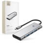 Tech-Protect HB04 Хъб адаптер 9в1 Type-C + USB 2.0 + USB 3.0 + HDMI 4K 60Hz + SD/TF + PD 100W + 3.5 мм аудио (Space Grey)
