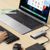 Tech-Protect HB04 Хъб адаптер 9в1 Type-C + USB 2.0 + USB 3.0 + HDMI 4K 60Hz + SD/TF + PD 100W + 3.5 мм аудио (Space Grey) - Tech-Protect HB04 Хъб адаптер 9в1 Type-C + USB 2.0 + USB 3.0 + HDMI 4K 60Hz + SD/TF + PD 100W + 3.5 мм аудио (Space Grey) - 5906302360536