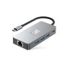 Tech-Protect HB05 HUB адаптер 9в1 Type-C + USB 2.0/3.0 + HDMI 4K 60Hz + SD/TF + PD 100W + RJ45 1000M Space Grey - 5906302360543