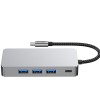 Tech-Protect HB05 HUB адаптер 9в1 Type-C + USB 2.0/3.0 + HDMI 4K 60Hz + SD/TF + PD 100W + RJ45 1000M Space Grey - 5906302360543