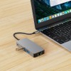 Tech-Protect HB05 HUB адаптер 9в1 Type-C + USB 2.0/3.0 + HDMI 4K 60Hz + SD/TF + PD 100W + RJ45 1000M Space Grey - 5906302360543