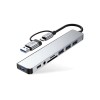 TECH-PROTECT HB06 Хъб адаптер 8в1 USB-C + USB 2.0 + USB 3.0 + SD/TF + AV 3.5, space grey - TECH-PROTECT HB06 Хъб адаптер 8в1 USB-C + USB 2.0 + USB 3.0 + SD/TF + AV 3.5, space grey - 5906302360550