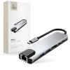 Tech-Protect HB02 Hub Adapter 6в1 Type-C + USB 2.0 + USB 3.0 + HDMI 4K/30Hz + RJ45 + PD 100W Space Grey - Tech-Protect HB02 Hub Adapter 6в1 Type-C + USB 2.0 + USB 3.0 + HDMI 4K/30Hz + RJ45 + PD 100W Space Grey - 5906302360574