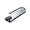 Tech-Protect HB02 Hub Adapter 6в1 Type-C + USB 2.0 + USB 3.0 + HDMI 4K/30Hz + RJ45 + PD 100W Space Grey - Tech-Protect HB02 Hub Adapter 6в1 Type-C + USB 2.0 + USB 3.0 + HDMI 4K/30Hz + RJ45 + PD 100W Space Grey - 5906302360574