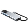 Tech-Protect HB02 Hub Adapter 6в1 Type-C + USB 2.0 + USB 3.0 + HDMI 4K/30Hz + RJ45 + PD 100W Space Grey - Tech-Protect HB02 Hub Adapter 6в1 Type-C + USB 2.0 + USB 3.0 + HDMI 4K/30Hz + RJ45 + PD 100W Space Grey - 5906302360574