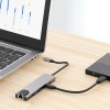 Tech-Protect HB02 Hub Adapter 6в1 Type-C + USB 2.0 + USB 3.0 + HDMI 4K/30Hz + RJ45 + PD 100W Space Grey - Tech-Protect HB02 Hub Adapter 6в1 Type-C + USB 2.0 + USB 3.0 + HDMI 4K/30Hz + RJ45 + PD 100W Space Grey - 5906302360574