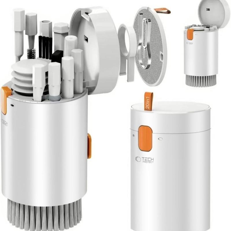Tech-Protect CS01 комплект почистващи аксесоари 20в1 за телефон, слушалки, таблет и лаптоп (бял) - Tech-Protect CS01 комплект почистващи аксесоари 20в1 за телефон, слушалки, таблет и лаптоп (бял) - 5906302360758