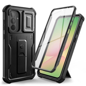 Tech-Protect Kevlar Cam+ калъф с броня + стойка за Samsung Galaxy A56 5G, черен