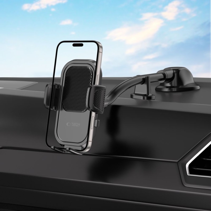 Tech-Protect V8 Универсален държач за табло и предно стъкло с дълго рамо, черен - Tech-Protect V8 Универсален държач за табло и предно стъкло с дълго рамо, черен - 5906302360918