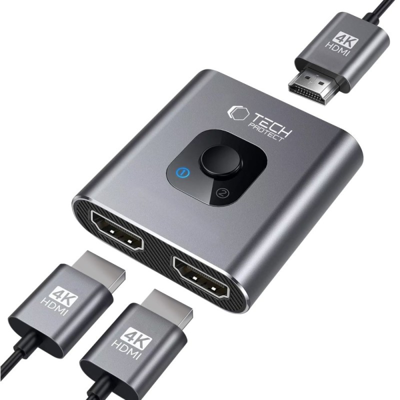 TECH-PROTECT HB07 HUB ADAPTER 2в1 HDMI 4K 60Hz Space Grey - 5906302360949