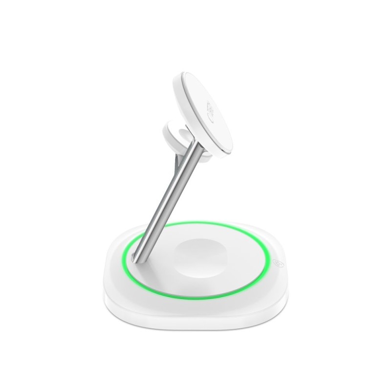 Tech-Protect QI15W-A46 3в1 магнитно MagSafe безжично зарядно, бяло - Tech-Protect QI15W-A46 3в1 магнитно MagSafe безжично зарядно, бяло - 5906302361007