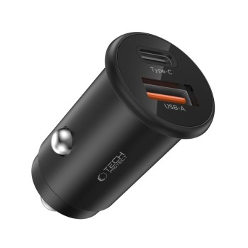 TECH-PROTECT CC02 2-порт зарядно за кола PD 35W / QC3.0 черно TECH-PROTECT CC02 2-порт зарядно за кола PD 35W / QC3.0 черно