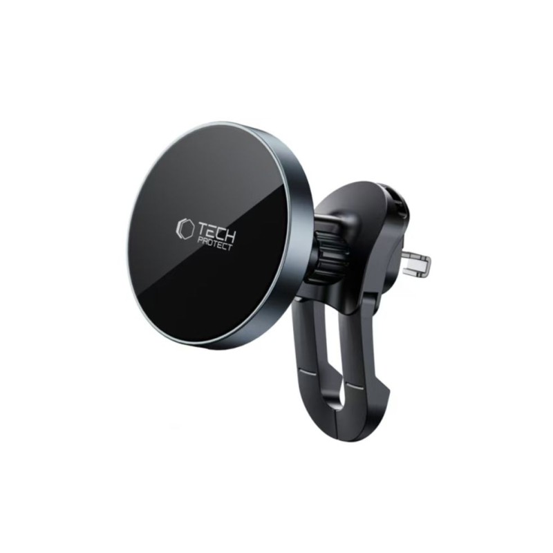 Tech-Protect MM15W-V5 MagSafe магнитна поставка за телефон за кола с безжично зарядно 15W (черно/черно) - Tech-Protect MM15W-V5 MagSafe магнитна поставка за телефон за кола с безжично зарядно 15W (черно/черно) - 5906302361069