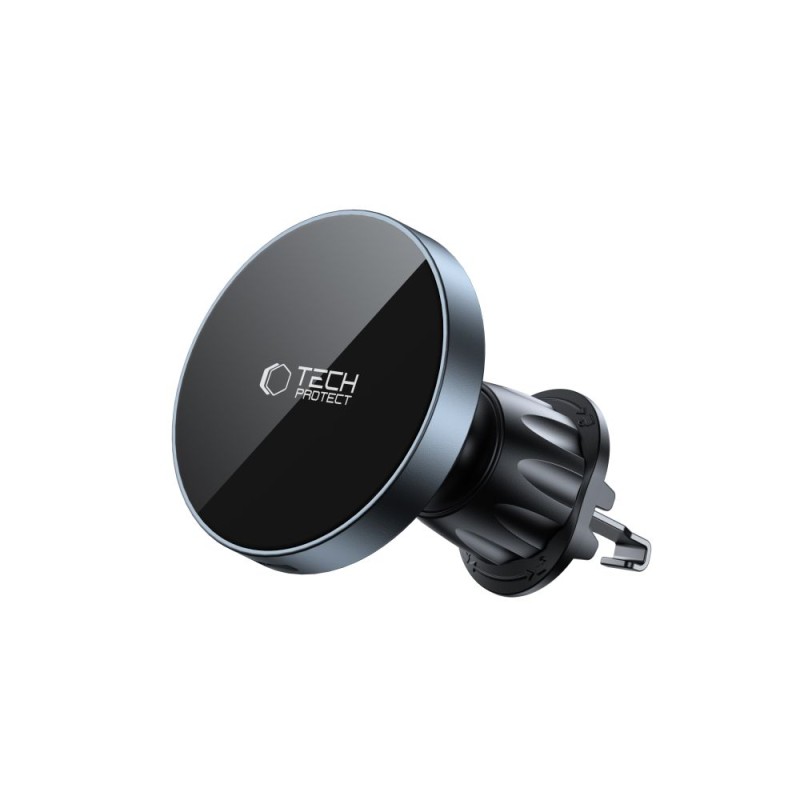 TECH-PROTECT MM15W-V5 Магнитна MagSafe автомобилна стойка за CD и вентилационна решетка с безжично зарядно 15W черно/черно - TECH-PROTECT MM15W-V5 Магнитна MagSafe автомобилна стойка за CD и вентилационна решетка с безжично зарядно 15W черно/черно - 5906302361083