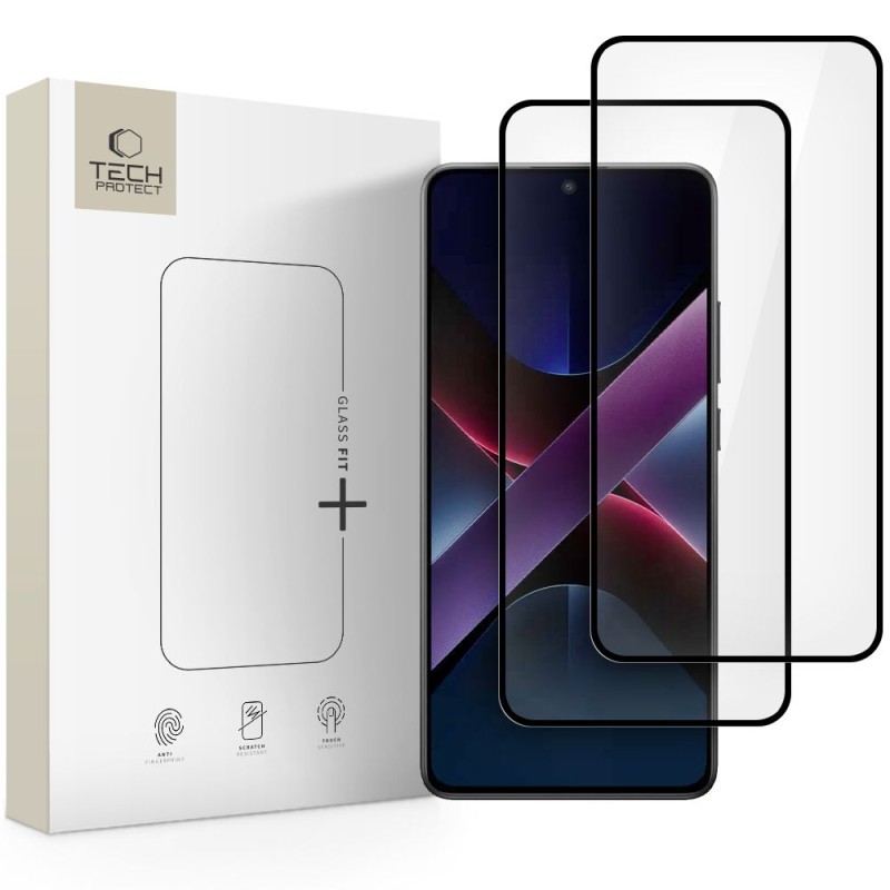 Tech-Protect Glass Fit+ закалено стъкло за Xiaomi Poco X7 Pro 5G (черно) 2 броя - Tech-Protect Glass Fit+ закалено стъкло за Xiaomi Poco X7 Pro 5G (черно) 2 броя - 5906302361335