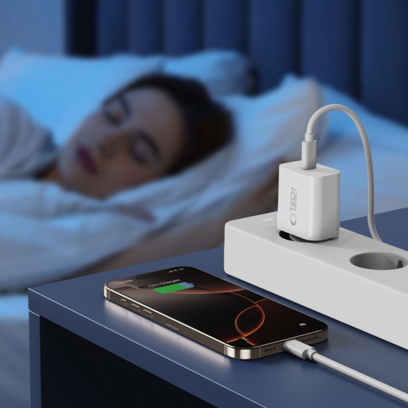 TECH-PROTECT NC20W зарядно за мрежа 20W с 1 порт PD + USB-C кабел 100 см (бяло) - TECH-PROTECT NC20W зарядно за мрежа 20W с 1 порт PD + USB-C кабел 100 см (бяло) - 5906302361588